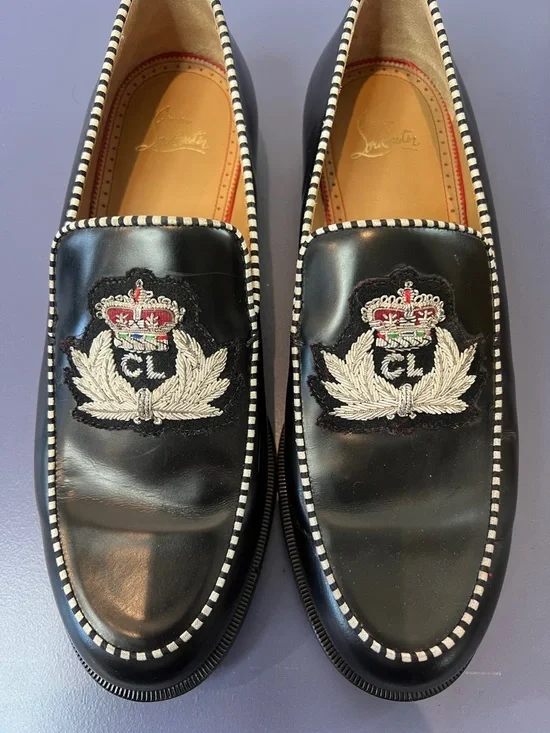 Christian Louboutin Laperouse Flat Black Silver Cap Toe EU 41 - Picture 3 of 14